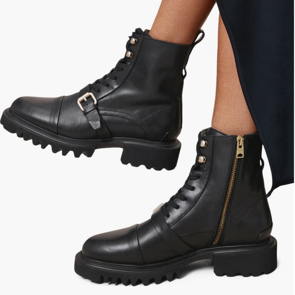 All Saints Black Leather Ankle Boots